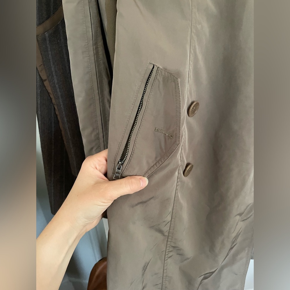 BCBG MAXAZRIA Tan Double-Breasted Trench Coat - Picture 6 of 16